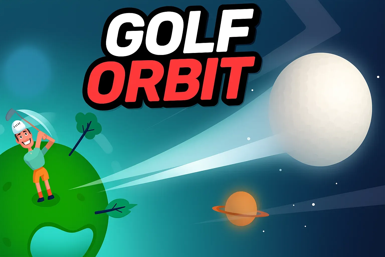 A golf game with a green ball and a white ball, Gold Orbil Thumbnail.